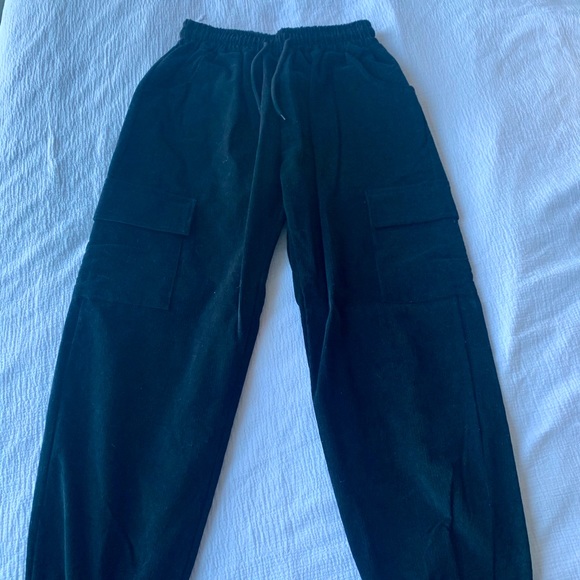 OAK + FORT black cargo corduroy joggers - Picture 2 of 4